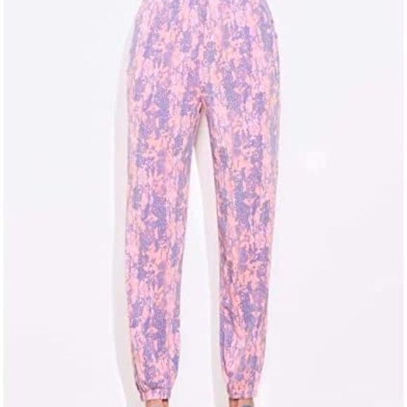 SUNDRY Pink Python High Waisted Sweatpants/Joggers Size X-Small (0-2) - VGUC! - Picture 1 of 7